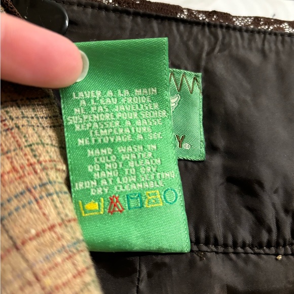 Industry Brown Plaid Skirt with Bird Print Size 28 - Picture 8 of 8